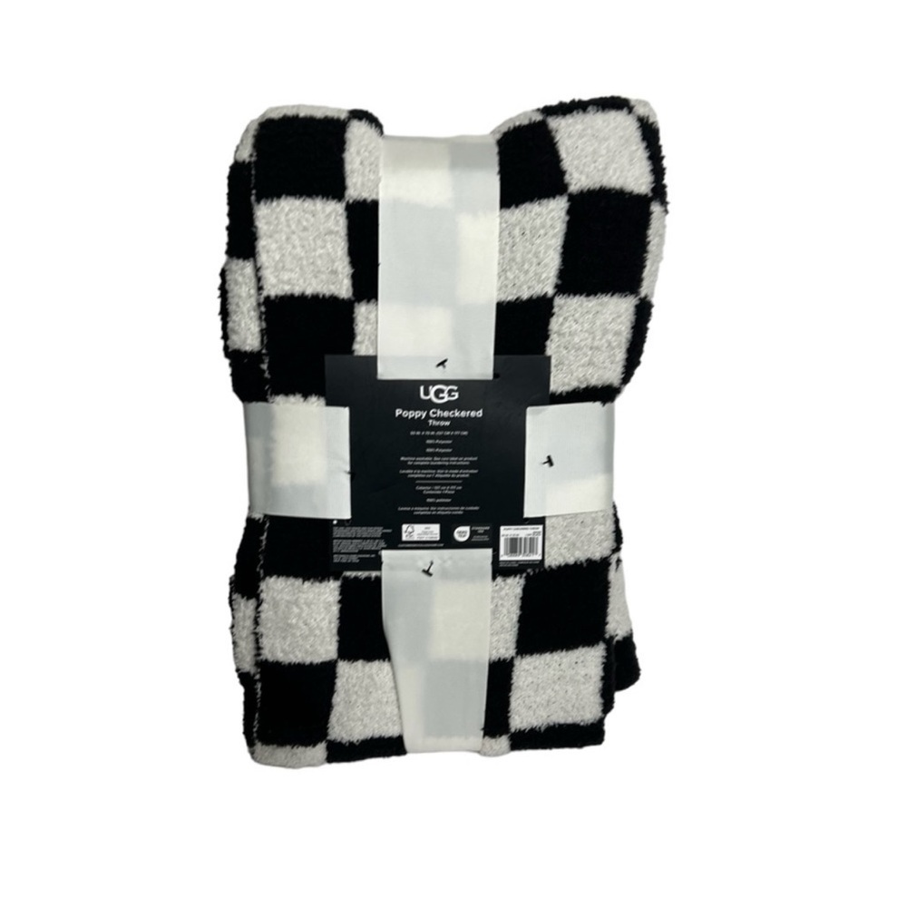 UGG Poppy Checkered Logo Soft Throw Blanket
White/Black - Picture 2 of 5